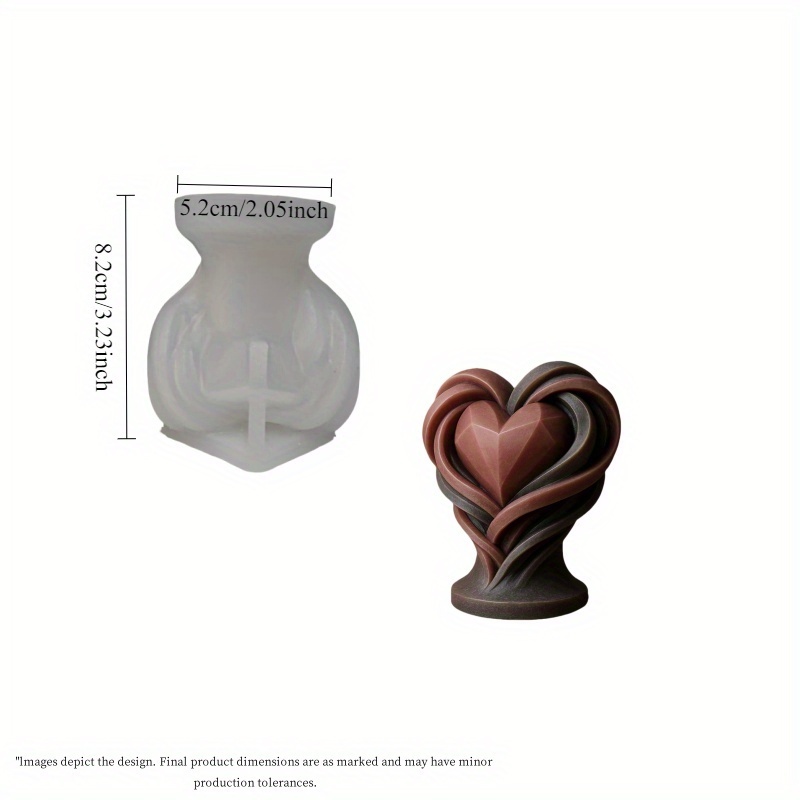 Geometric Heart Silicone Mold - Reusable, And Versatile Craft Mold For Candle Making, Resin Art, Enthusiasts And Home Decorators
