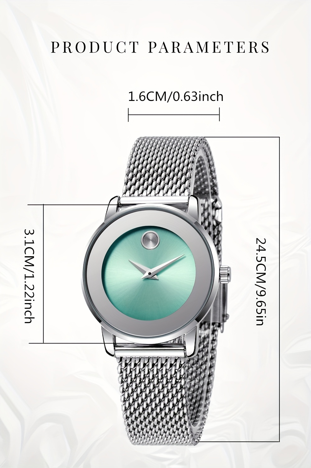 CHRONOS Women's Fashion Classic Versatile Watch, Stainless Steel Braided Strap Trendy No-Second-Hand Design, Exquisite Compact Light Luxury Party Quartz Watch, Business Travel Ladies Watch, Holiday Gift Watch, Elegant and Gorgeous Women's Wristwatch