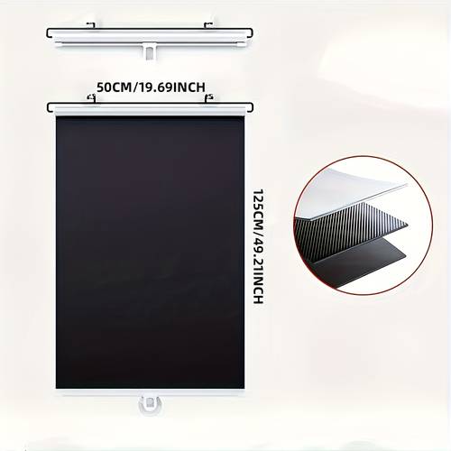 1pc blackout retractable shade no drilling required pvc material insulating effect suitable for office sunroom kitchen room home insulation uv protection
