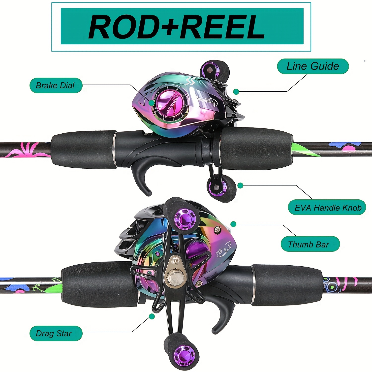 bar fishing rod and reel fishing rod reel combo fishing starter kit 2