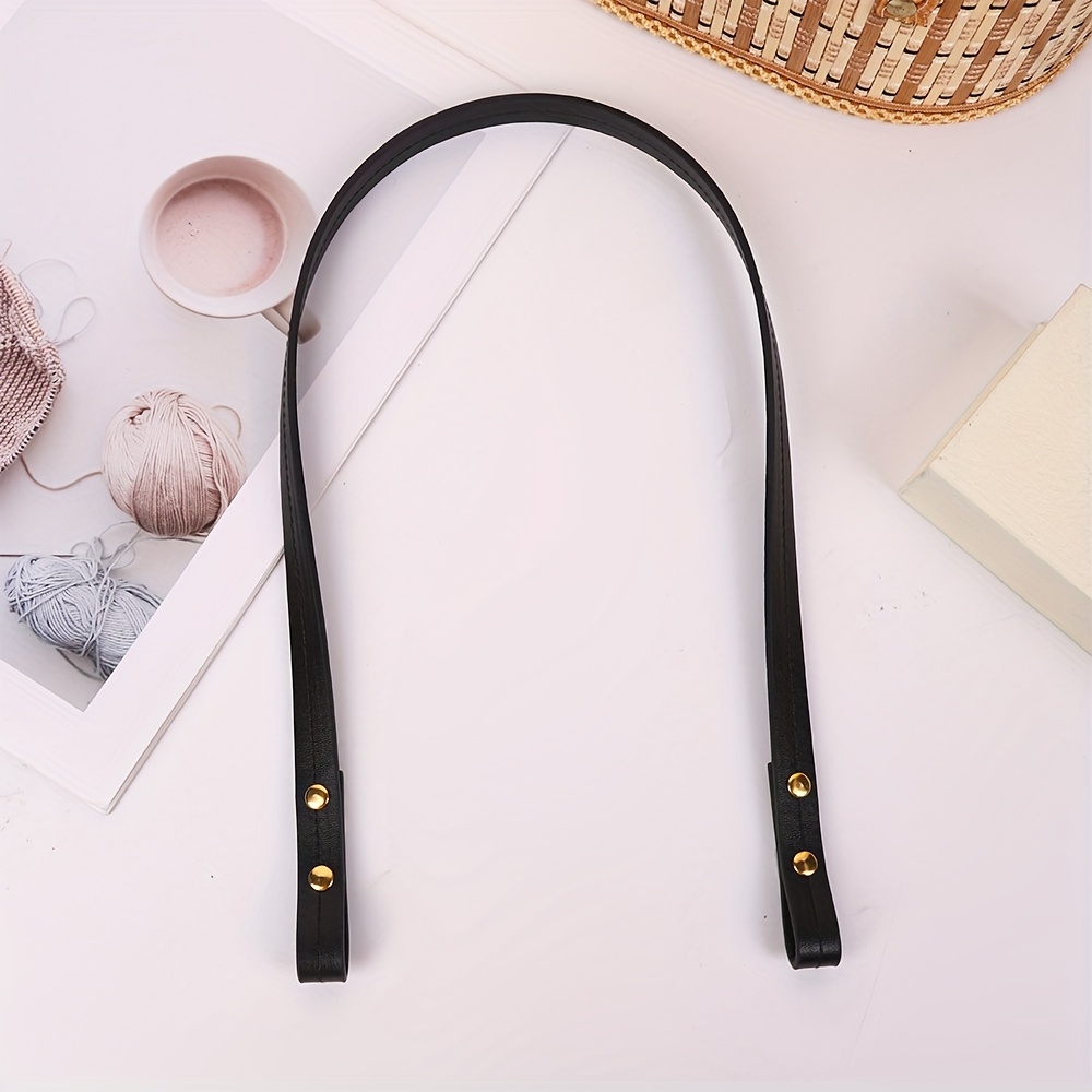 TEMU 2pcs Pu Faux Leather Handbag Handles With Rivets - Replacement Straps For Bags, Gift Box Handles, Handbag Making Supplies, Wallet Making, Diy
