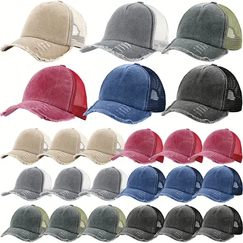 24 mesh baseball cap loose pack adjustable dad hat suitable for men and women suitable for golf truck fishing