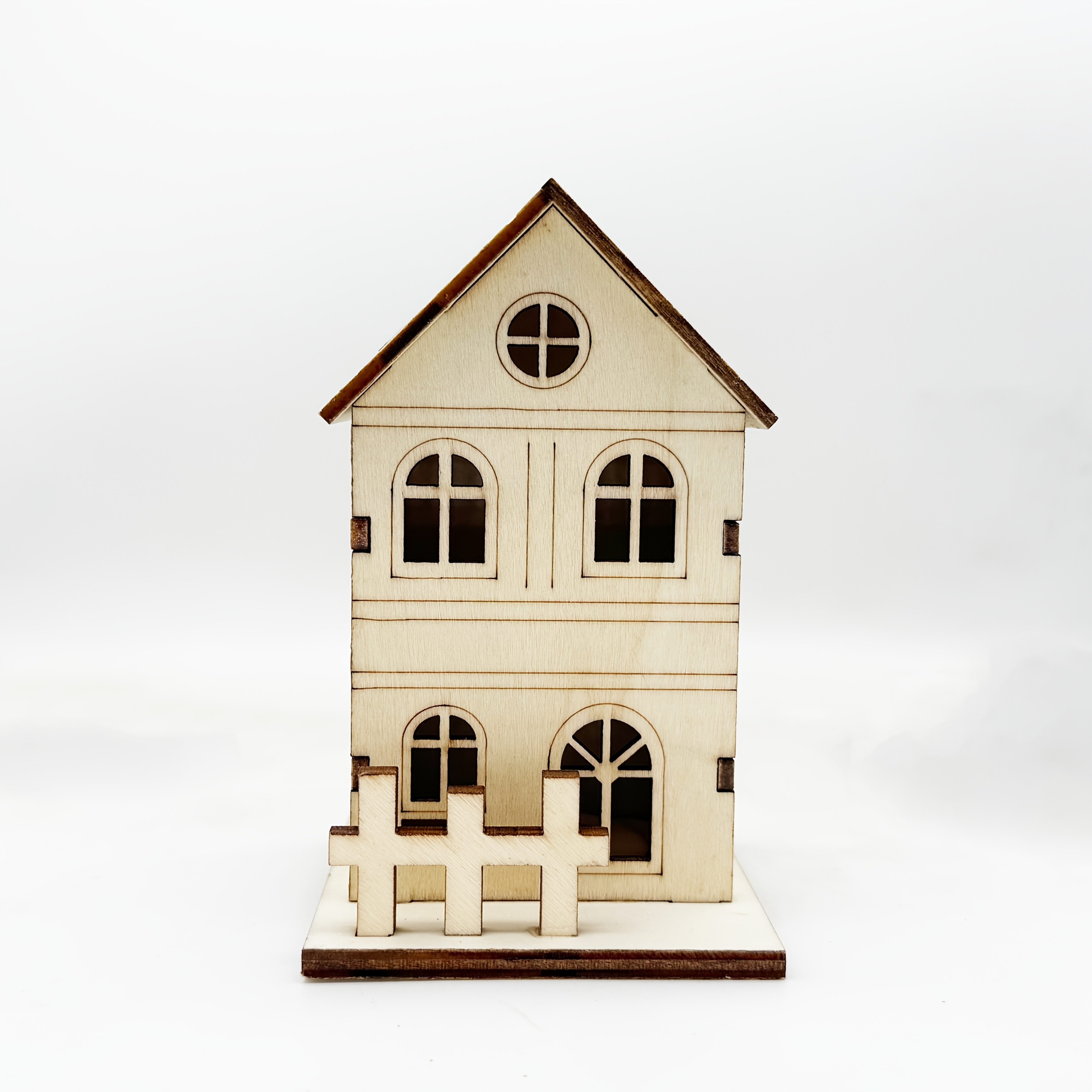New Wooden Craft Small House-shaped Ornament For Home, Office Desktop, And Window Display