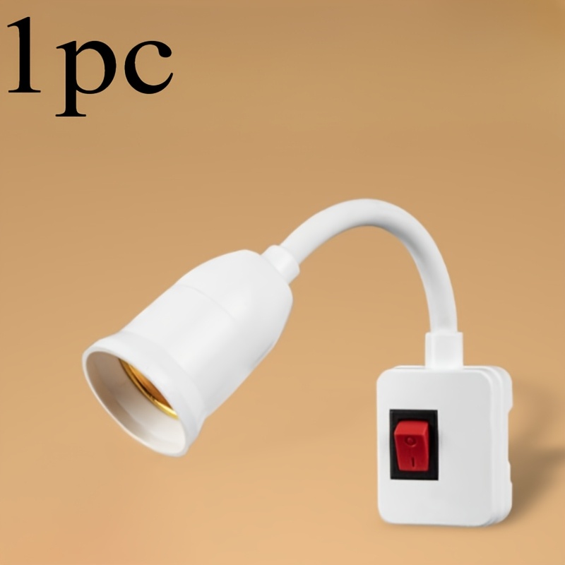 

E27 Plug-in Lamp Socket Adapter With Switch, Flexible Neck Extension Lamp Bulb Holder Converter, Suitable For Night Light, Bedside Lamp, Wall Lamp Base