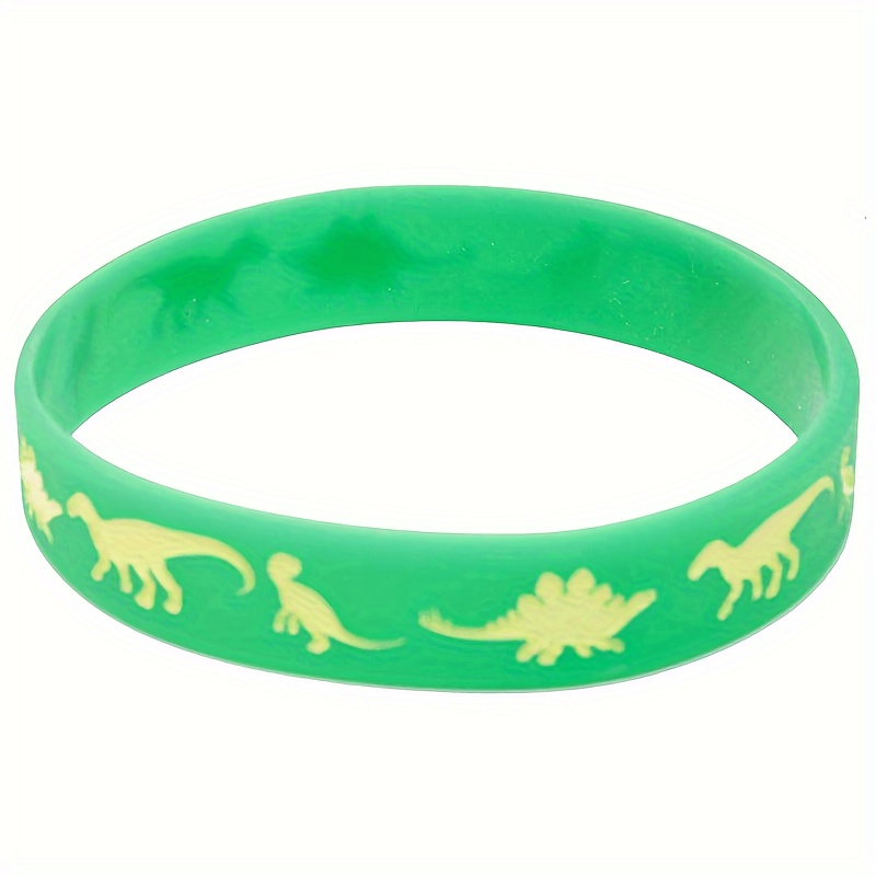 TEMU Sporty Dinosaur Silicone Wristband - Fashionable Rubber Bracelet For Men