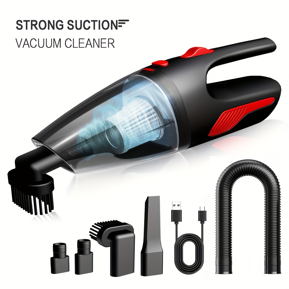 

1pc, Cordless Handheld Vacuum Cleaner, Dual-purpose Home Car High-power, Wireless Mini Dust Collector, Plastic, Usb Charging, With Attachments And Hose, Cleaning Tools