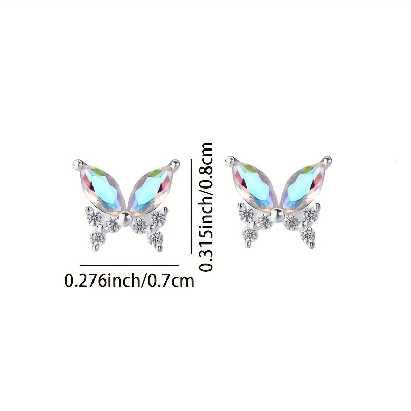 Butterfly S925 Silver Earrings Low Sensitivity 0.9g