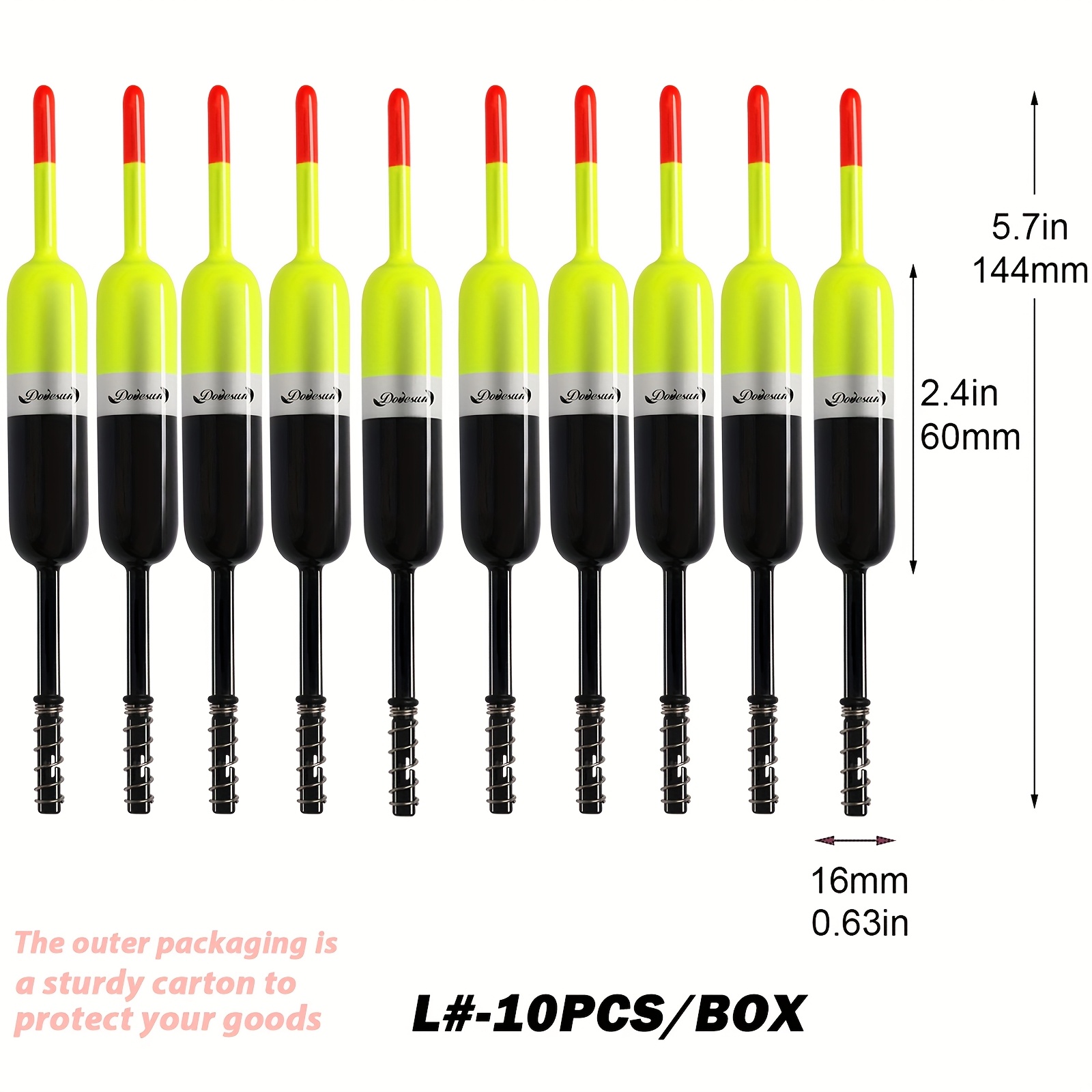 Temu – TEMU Dovesun 10pcs Fishing Slip Bobbers, Vertical Floats For Crappie Fishing, Fishing Gear, Sizes, Without Battery