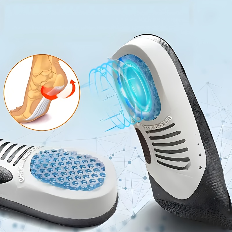 1 Pair EVA Gel Insoles for Sports and Work - Anti-Slip, Shock-Absorbing, Twist-Resistant, Thickened Support - Unisex for Basketball and Everyday Use