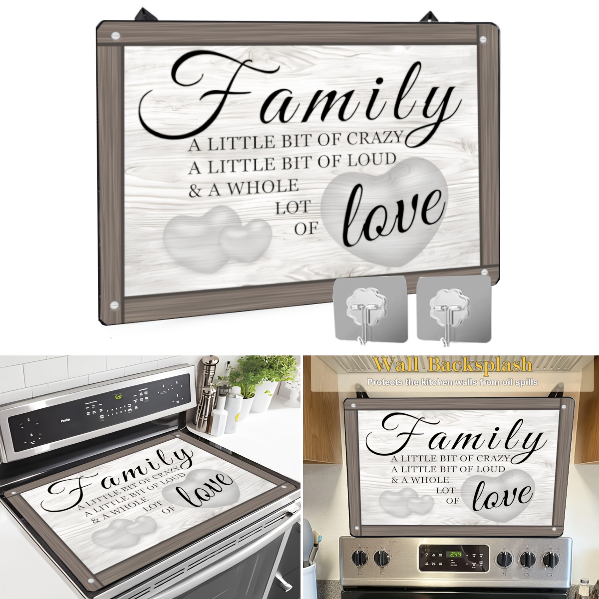 

1pc "" Inspirational Quote Stove Top Protector, 28.5x20.5" Wood Grain Design, -resistant & Heat-resistant, Non-slip Rubber Backing, Dishwasher Safe - Kitchen For Cooktops, Countertops, Dryers