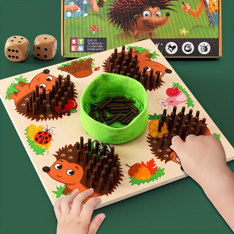 

Wooden Sensory Training Teaching Aids Toys, Early Education, Training, Hedgehog Sticking, Funny Desktop Game