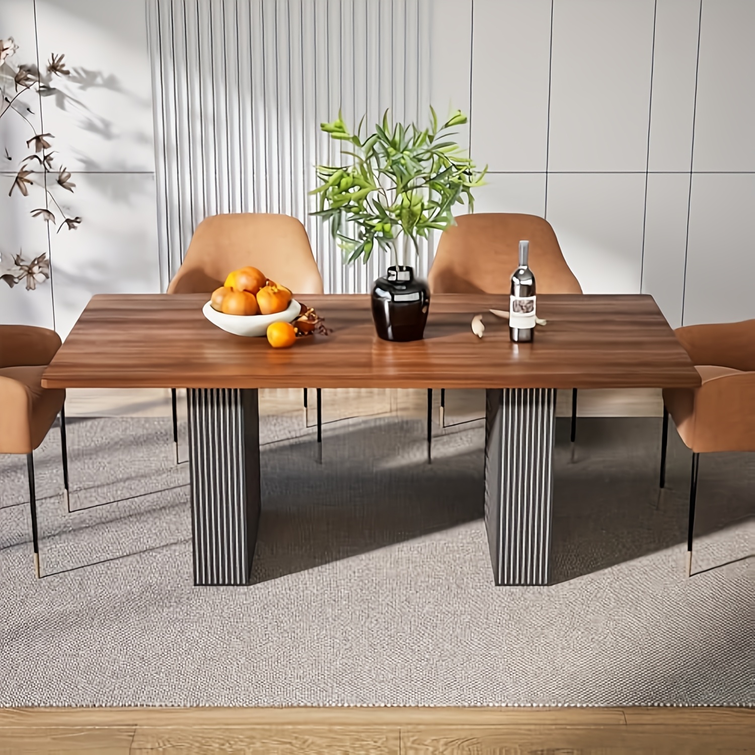 Dining Table, Dining Room Table For 6 People, Wooden Kitchen Table, Retro Industrial Dining Room Tables For Dining Room, Kitchen, Living Room, 160 X 80 X 76cm