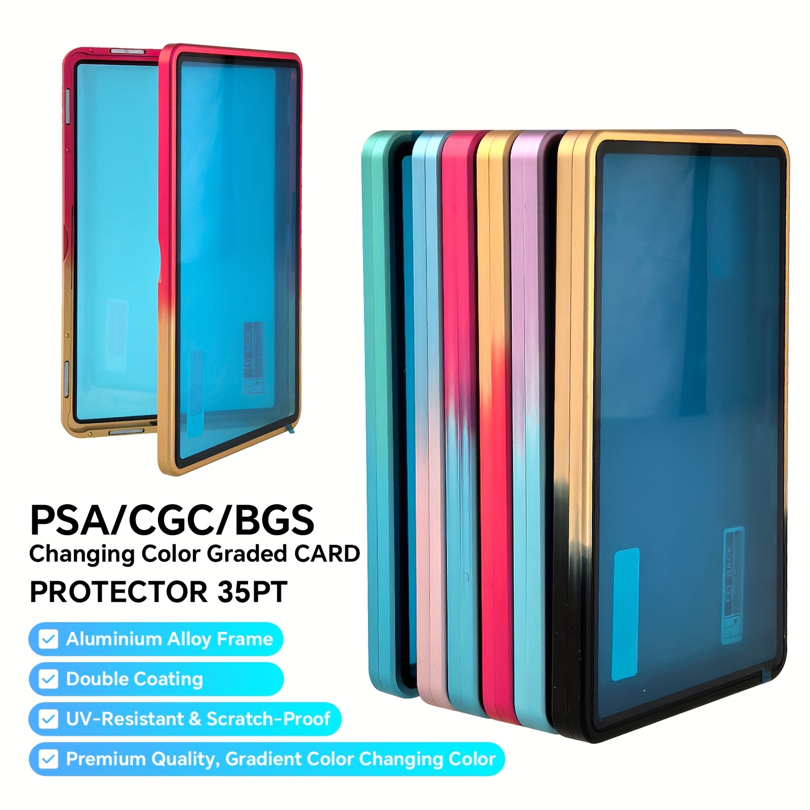1pc premium gradient color graded card protector frame - Temu South Africa