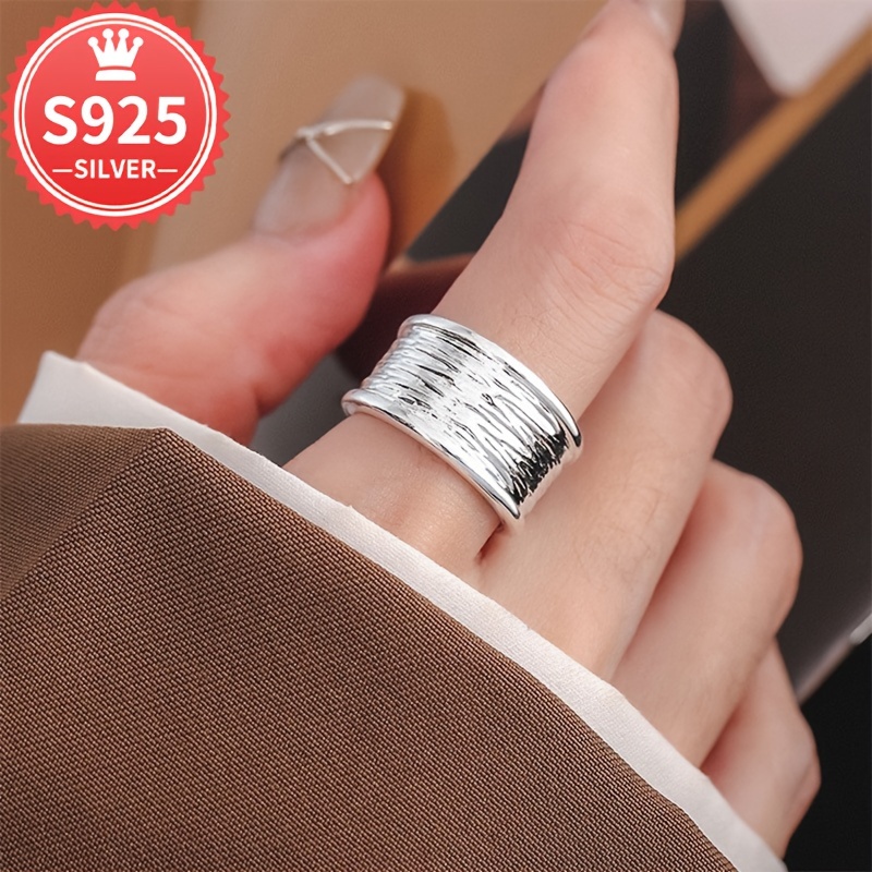 

925 Hypoallergenic Wide-brimmed Ring Simple Open Finger Ring All Gift Anti-oxidation Box 4.7g