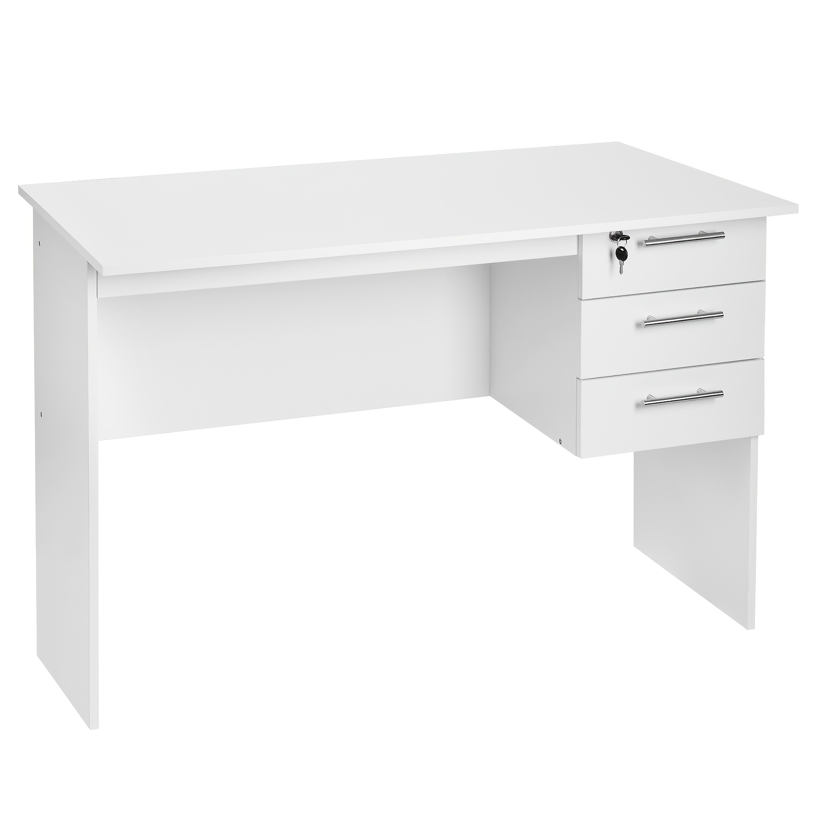 Image of Desk With 3 Drawers, Computer Desk, With Quiet Metal Rails For Smooth, Suitable For Computer And Office Work, For Study, Flexible As A Desk, Work Table Or Dressing Table