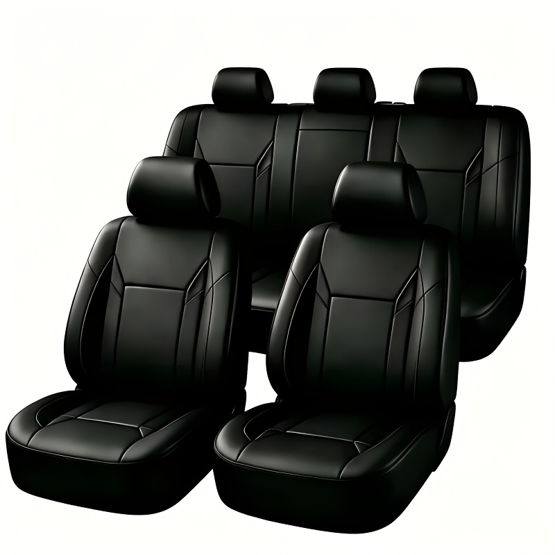 TEMU Fit Pu Leather Car Seat Covers Suitable For All Vehicles, Soft Foam Cushioning & Cushioned Padding, Hand Washable Pu Leather Cover For