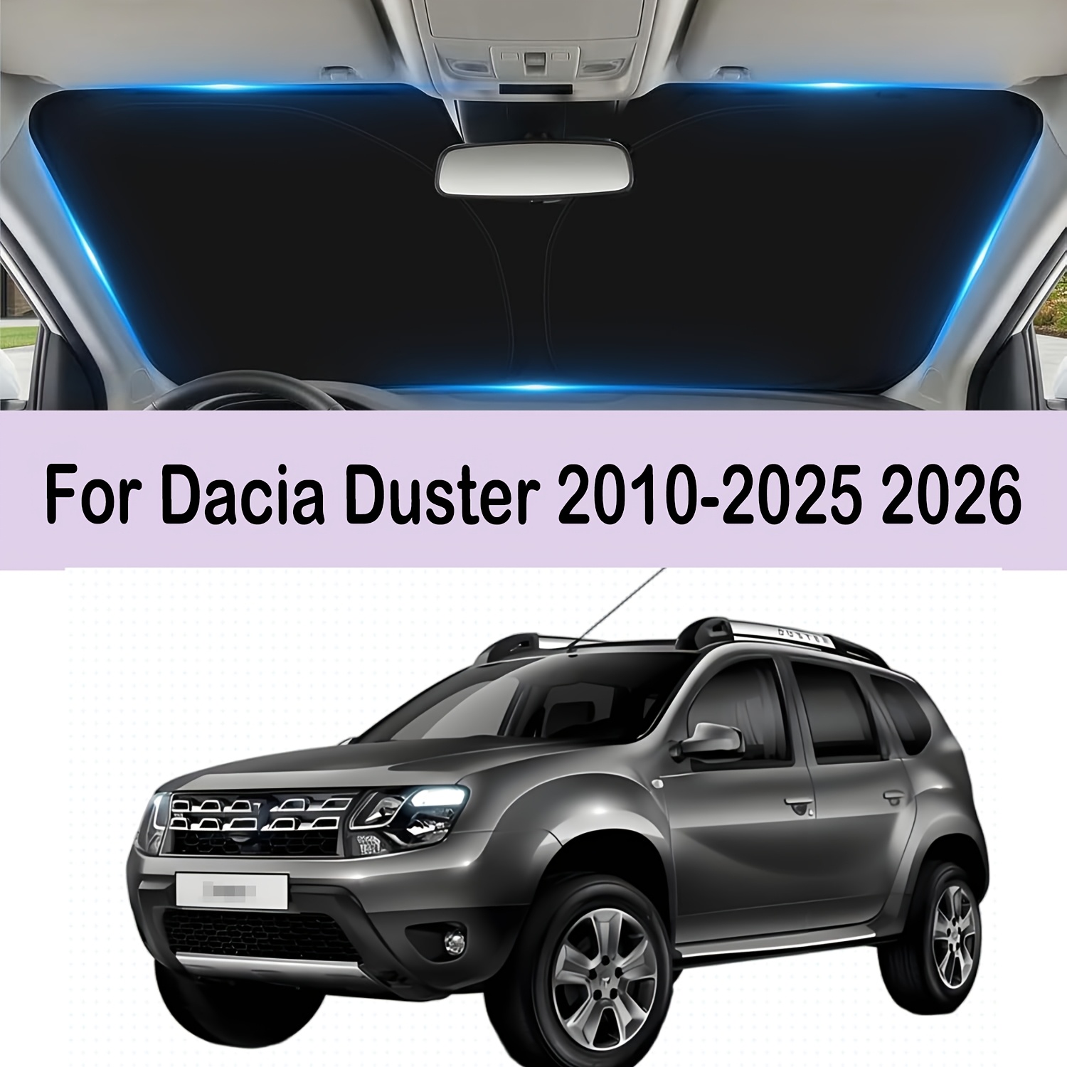 TEMU Para Duster 3 III/2 2010-2025 2026 Parasol de Parabrisas para Coche, Cubierta Plegable para Parabrisas Bloquea Solar y el , Esenciales Parasoles
