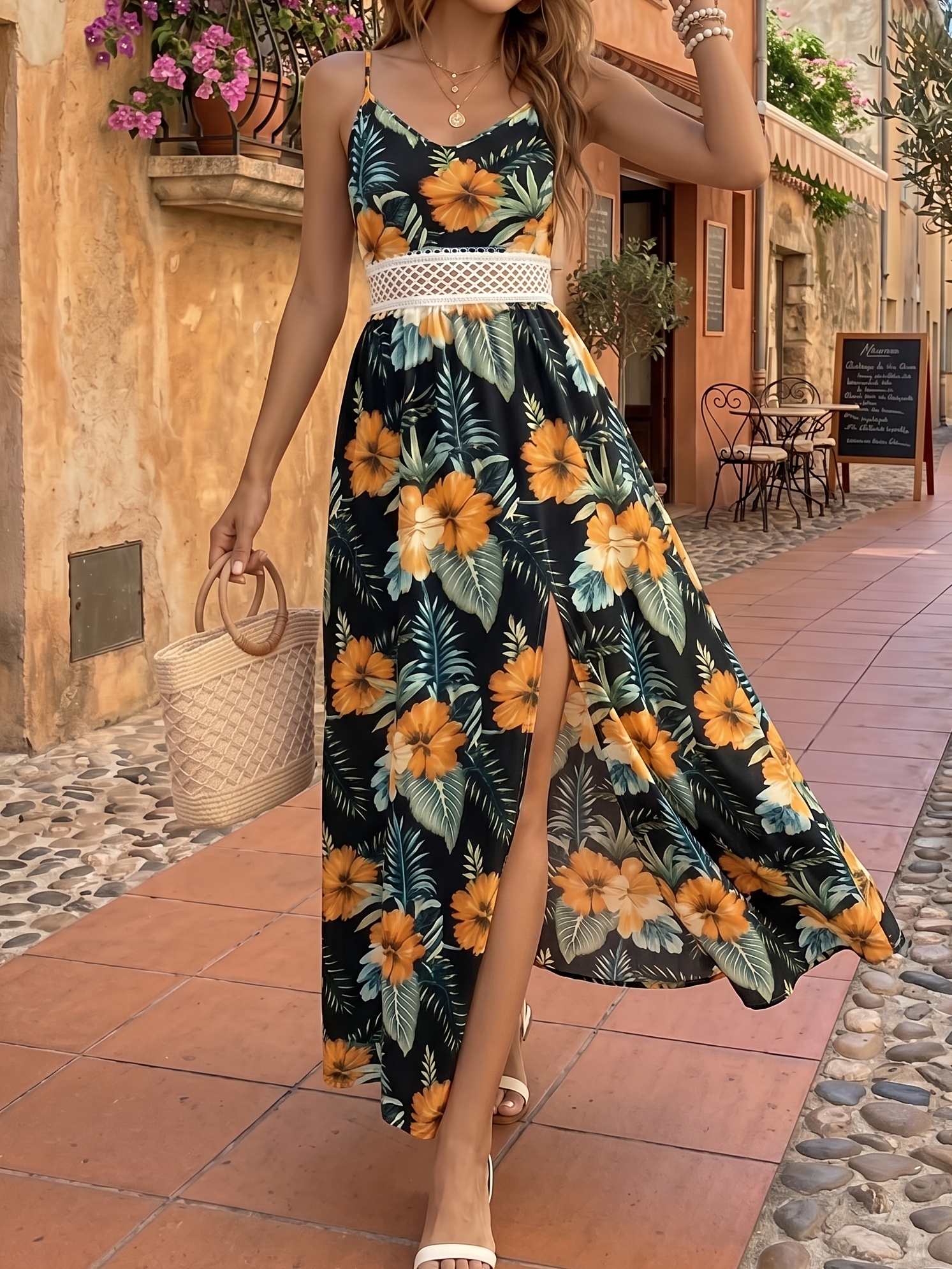 sachin and babi light blue dress Women'S Floral Print Sleeveless Maxi Dress