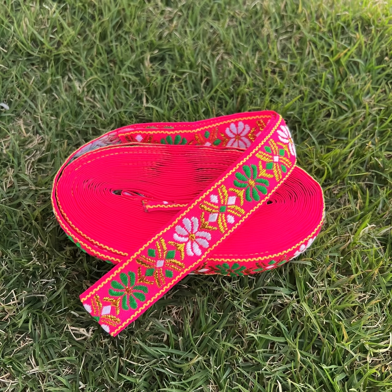 TEMU 7m/7. 20mm 1 Pack Octagonal Jacquard Ribbon Decoration - Sewing Decorative Clothes, Bags And Fabric Crafts - Ethnic Style Clothing Supplies And