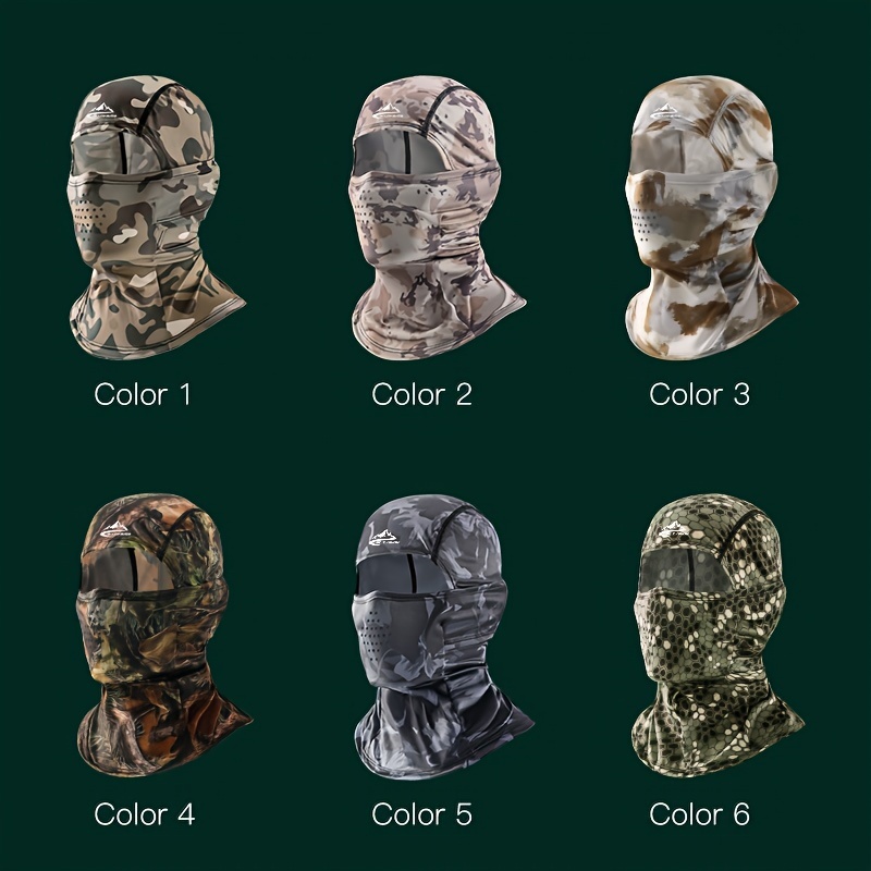 A Summer Tactical Camouflage Hood for Men And Women, Suitable for Outdoor Fishing, Sun Protection, Cycling, Made of Breathable .