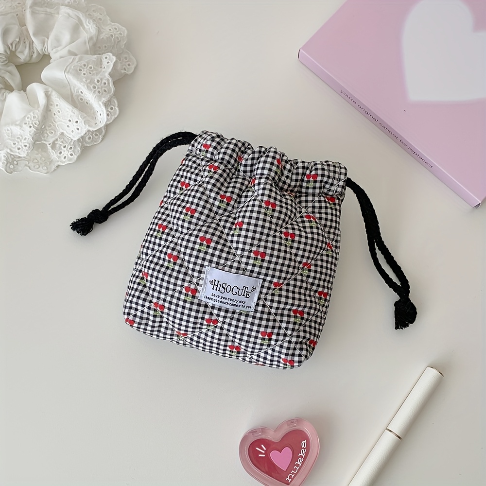 TEMU 【商品名】リトル 巾着ポーチ かわいい収納バッグ、旅行用ポータブル、色あせしにくい折りたたみ式、ポータブルメイクアップバッグ、ホリデーギフト、クリスマス - ハロウィン - デーのプレゼント