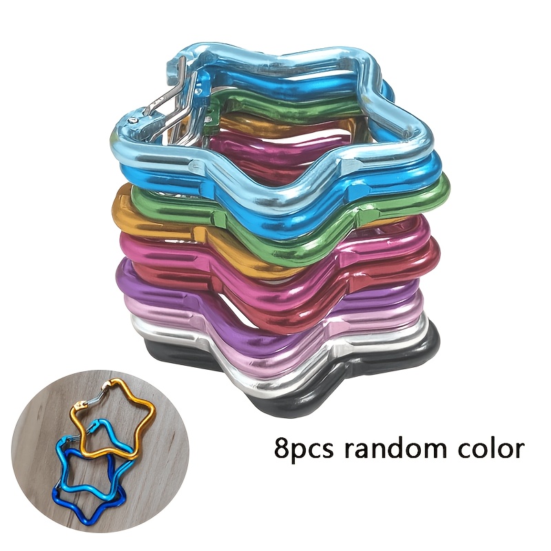 TEMU Ensemble de 8 porte-clés multicolores en alliage d'aluminium, accessoire de clé léger et portable, adapté aux sacs à dos, équipement de camping,