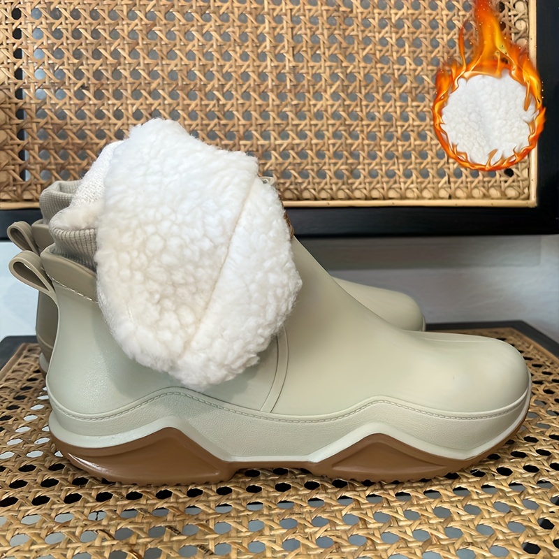 fixed plus velvet warm autumn and winter rain boots couple style high quality outdoor garden rain shoes Product details 6