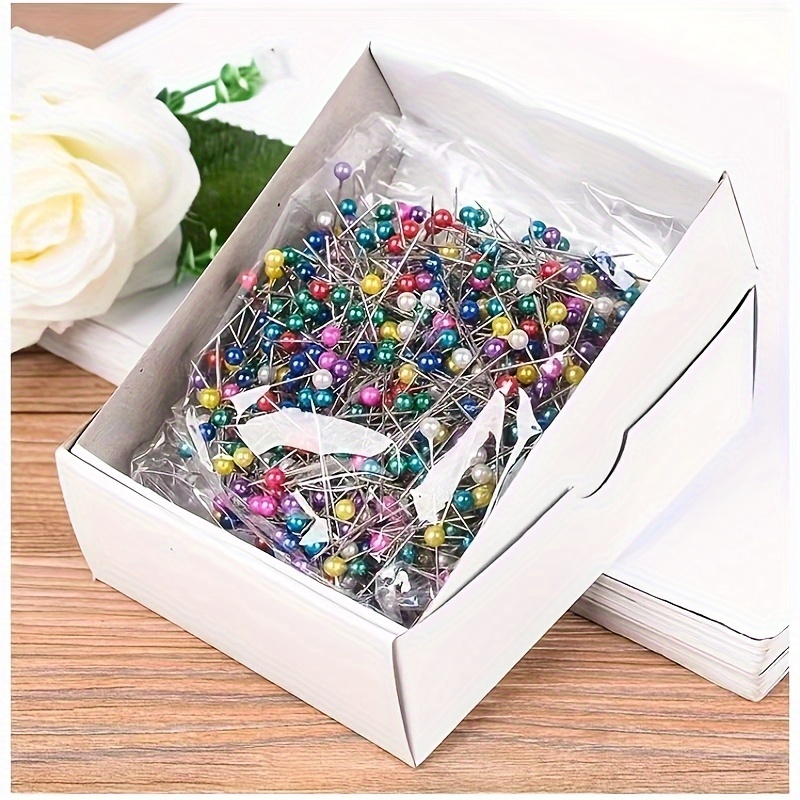 

800pcs Sewing Pins Straight Pin For Fabric, Pearlized Ball Head Quilting Pins Long 1.5inch, Multicolor Corsage Stick Pins For , Jewelry Diy Decoration, Craft And Sewing Project