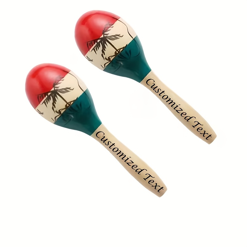 TEMU [customizable Maracas] Customizable Laser-engraved Maracas | Handcrafted Percussion Maracas, Suitable For Parties, Weddings, And Games - Clear