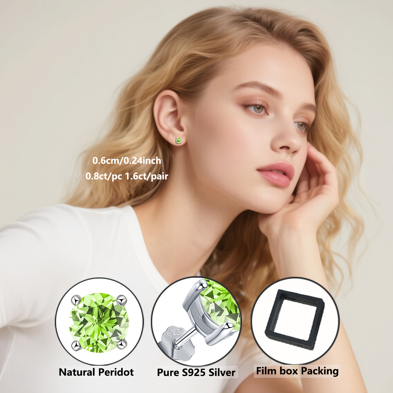 Gorgeous Natural Peridot S925 Silver Earrings
