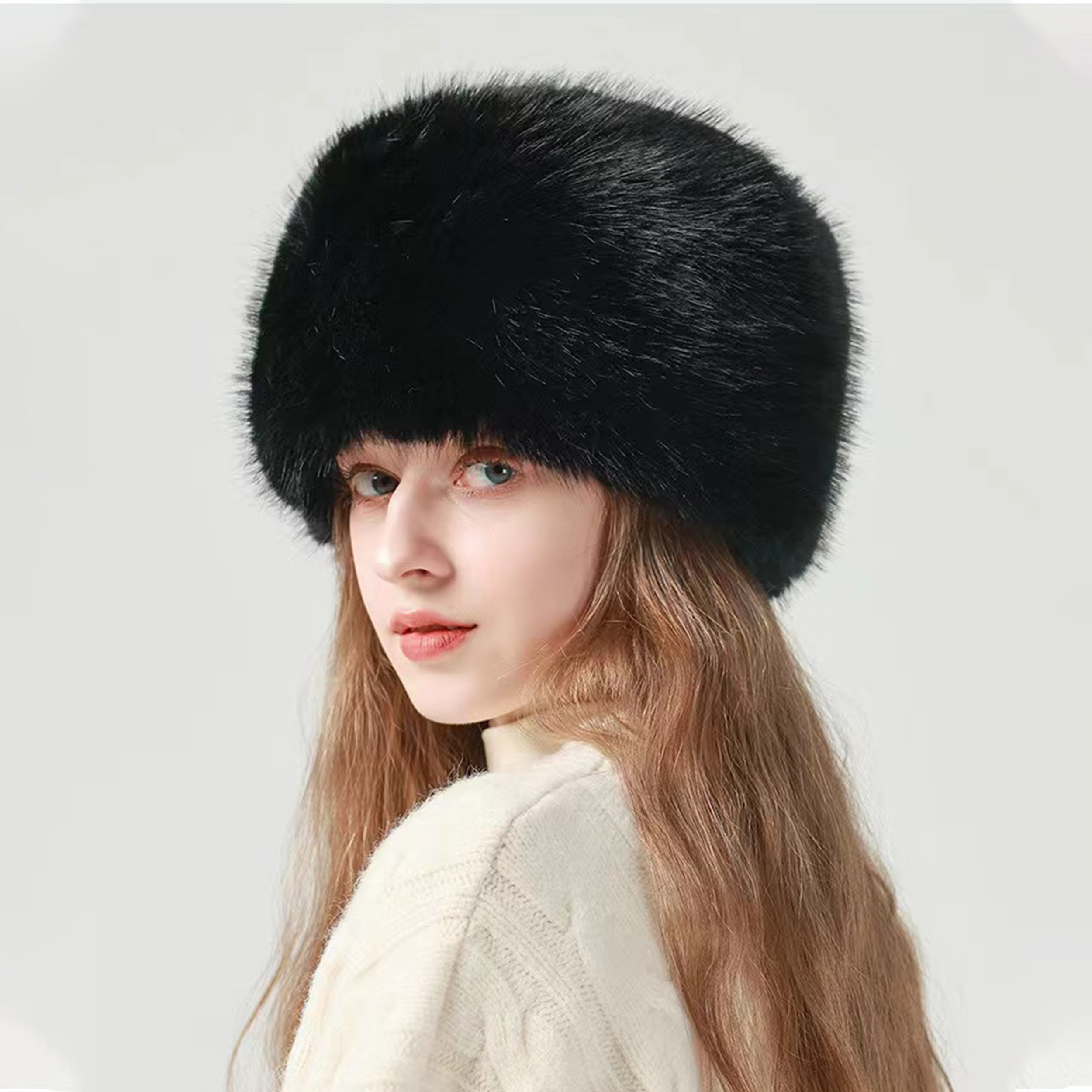 

Elegant Women's Fur Bucket Hat - Soft Plush, Windproof Winter Accessory In - & Warm For Daily Outdoor Wear, Winter Hat