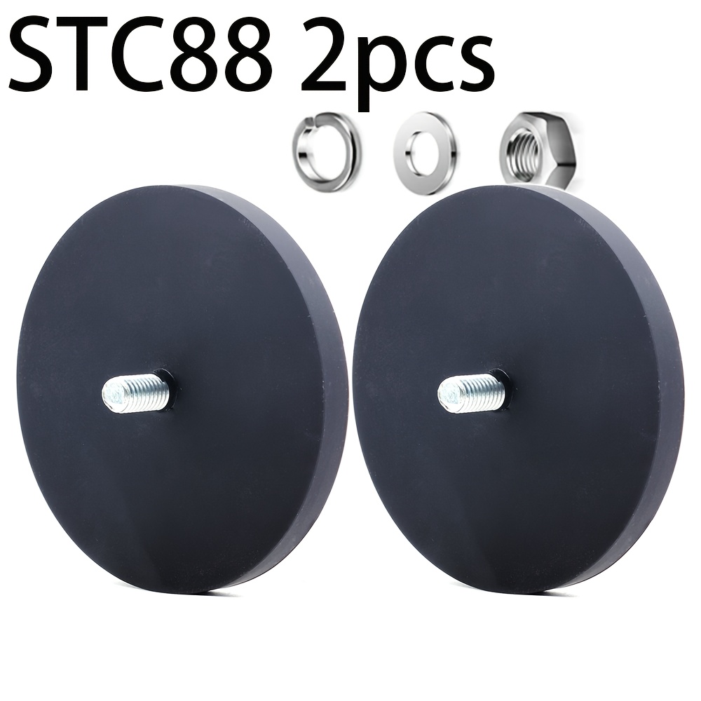 Image of D88mm Anti-scratch Rubber Coated Magnet For Off-road Vehicle Lighting, Magnetic Base With M8 Male Thread For Led Working/signal Lights,antenna
