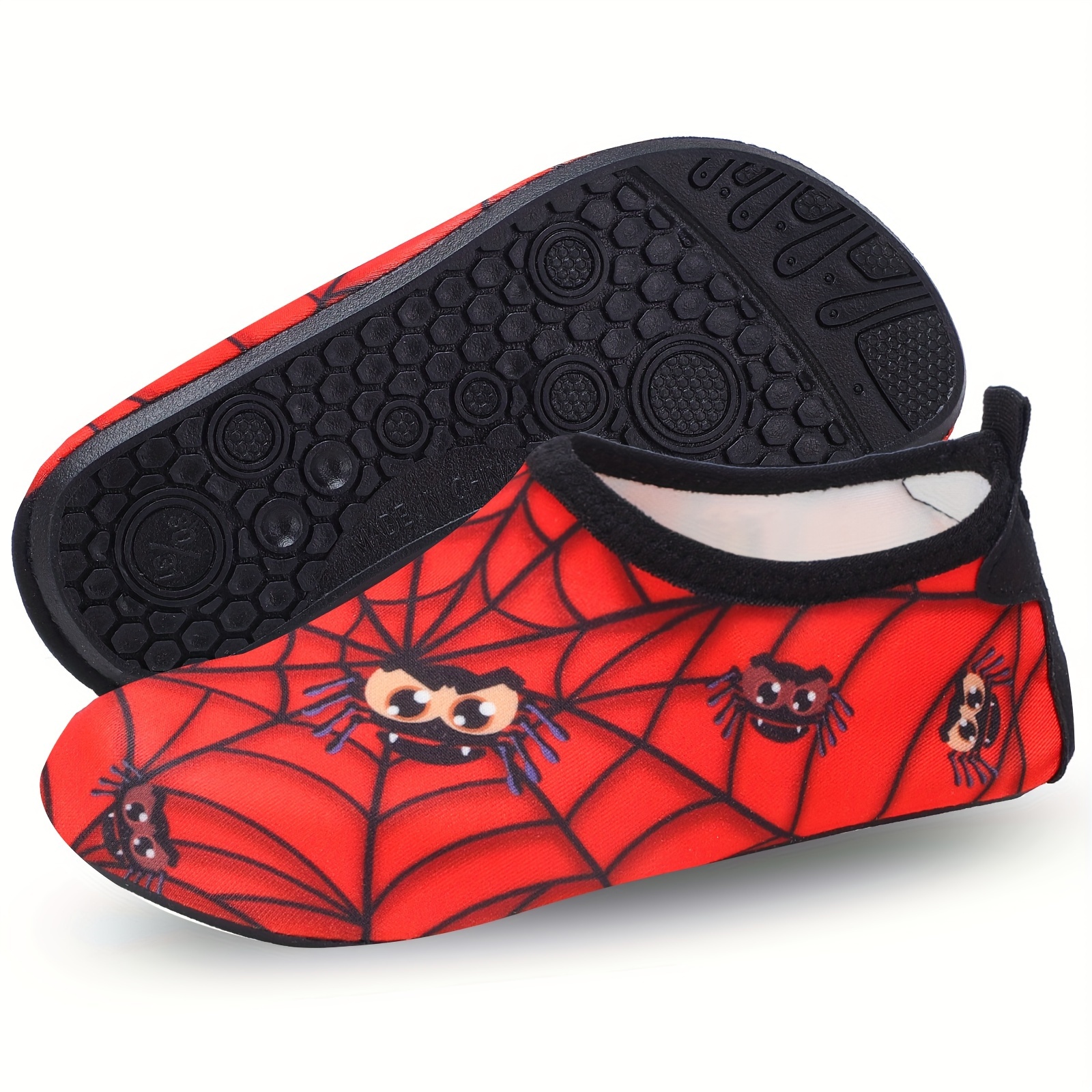 

Cartoon Spider Pattern Barefoot Slip On Water Shoes, Lightweight Non Slip Quick Drying Wading Shoes For Boys, Swimming Diving Walking Yoga, Beach