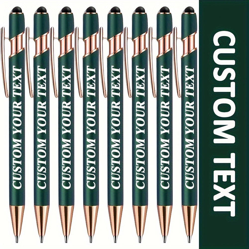 

Custom 8-piece Ballpoint Pens - Choose From 5 Colors, Black Ink, Dual Writing & Touchscreen Functionality - Ideal Gift For Friends, Family, And Professionals