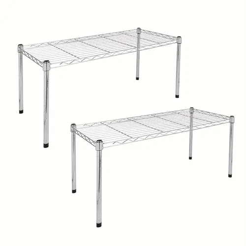 2pcs heavy duty adjustable steel wire shelving unit chrome no 30 w x 14 d x 15 h organizer 1 shelf