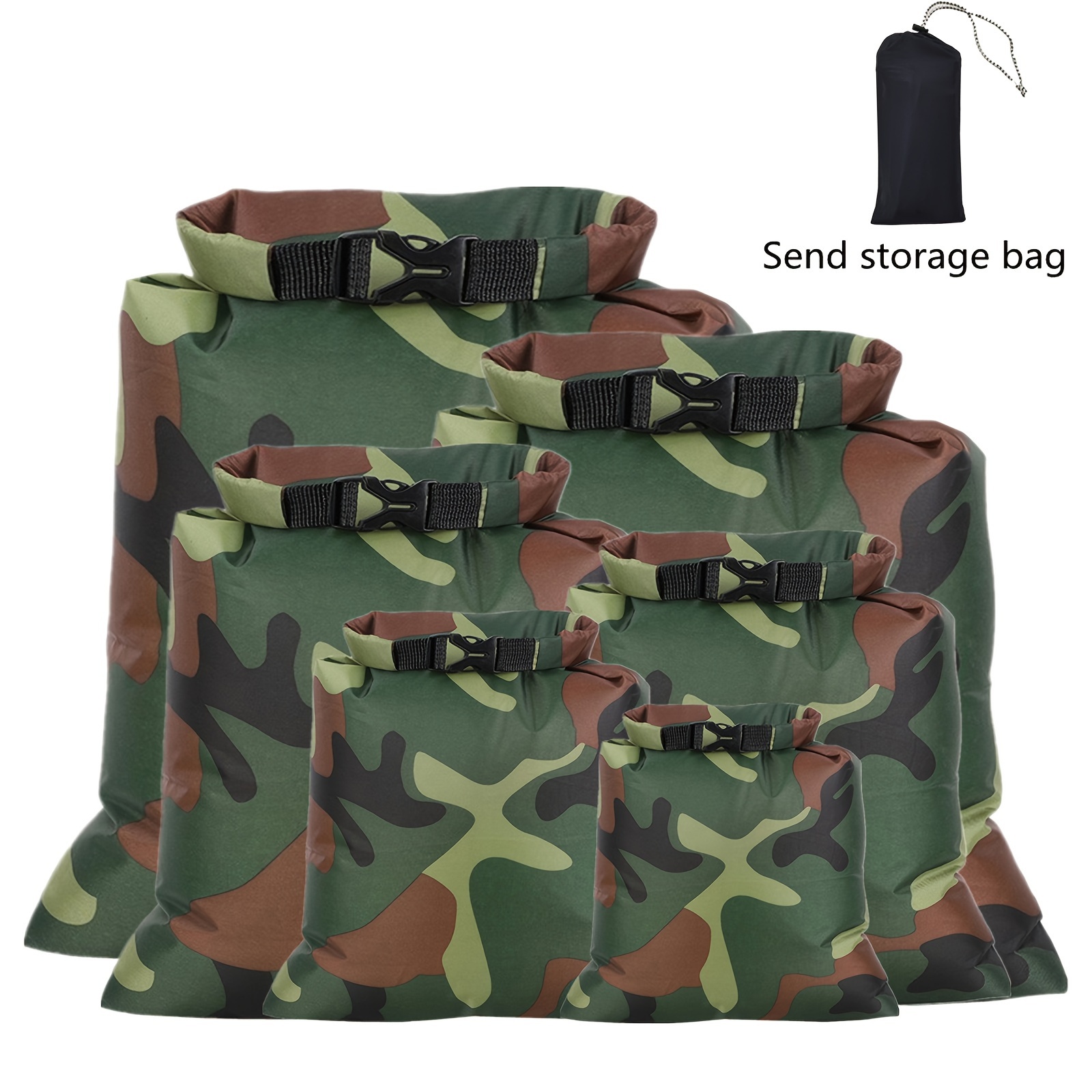 6pcs Waterproof Dry Bags, Camouflage Dry Bags Waterproof Set, Lightweight  Dry Sacks Canoe Bags Stuff Sacks, For Outdoor Travel Camping Kayaking Hiking