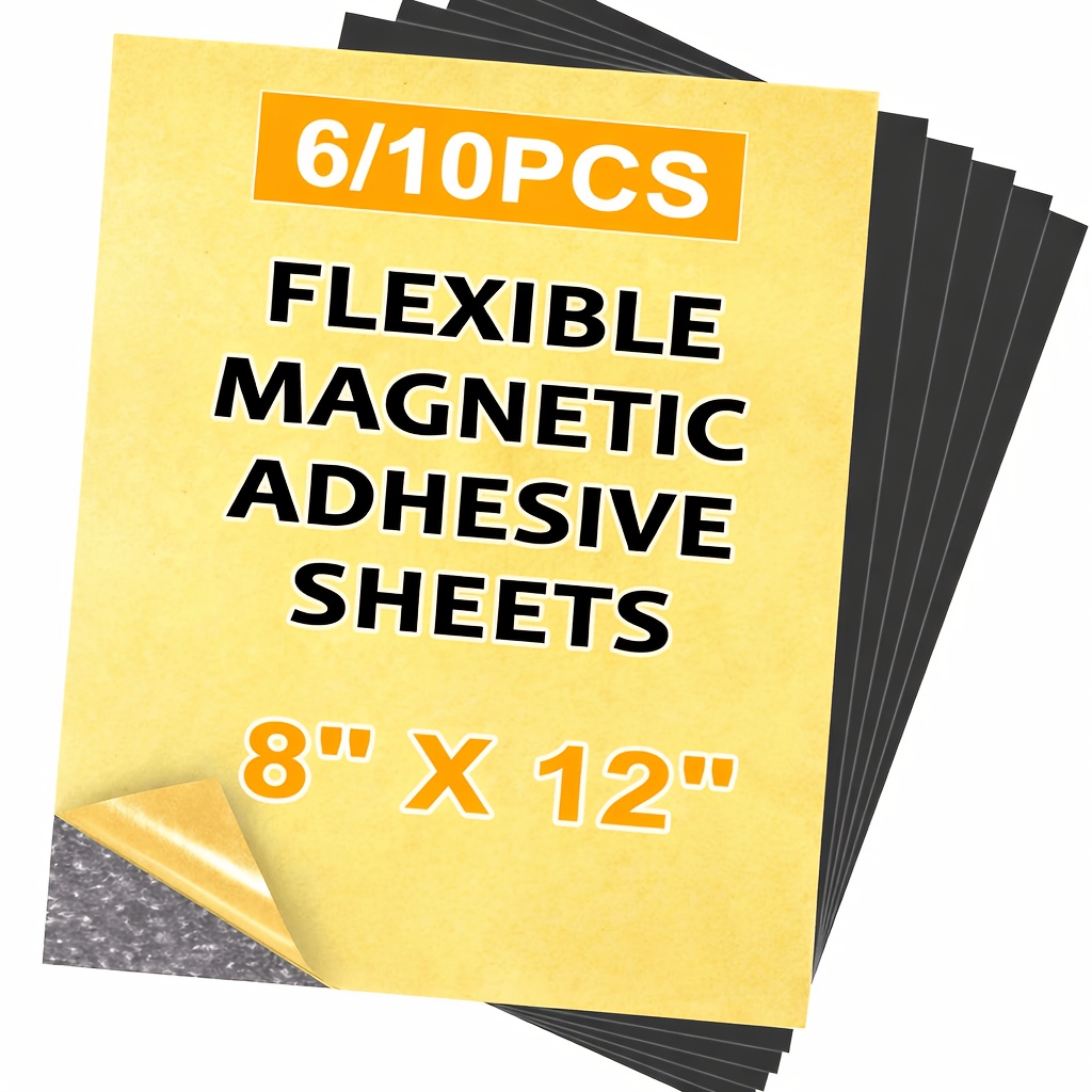 TEMU Sidiper A4 Magnetic Sheets 8" X 12" Non Adhesive 20 Mil 6/10 Pack For Dies Storage - Flexible Blank Magnet Sheet 8x12 Inches Set To Make Dots,