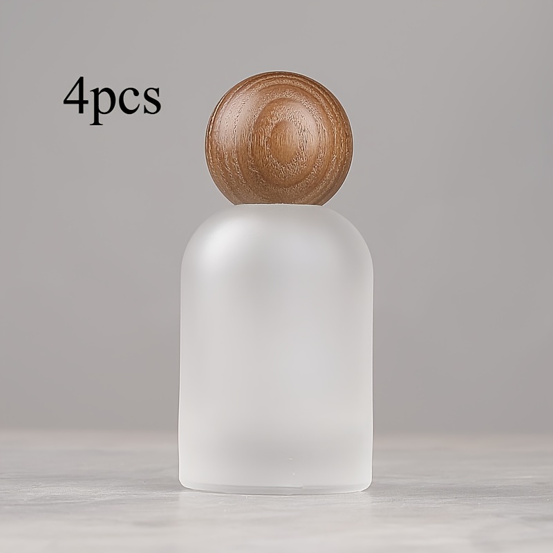 E-shop 4er-Set Glas-Sprüh-Parfümflaschen mit runden Verschlüssen, Parfümflaschen für Wohnzimmer, Schlafzimmer, Badezimmer, schlichte , leere Flaschen,