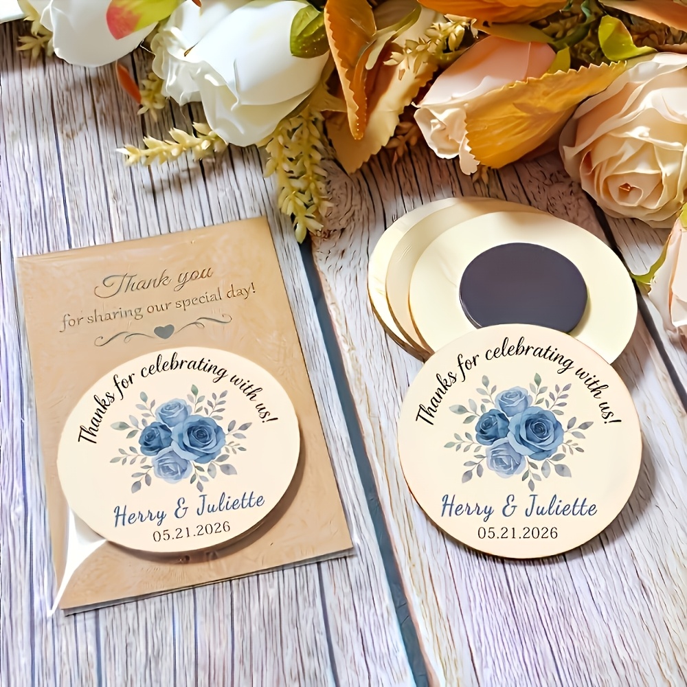 TEMU Décorations de fête rondes en bois personnalisées, personnalisées avec les et la date des mariés, un ornement de cadeau de mariage, une , une de