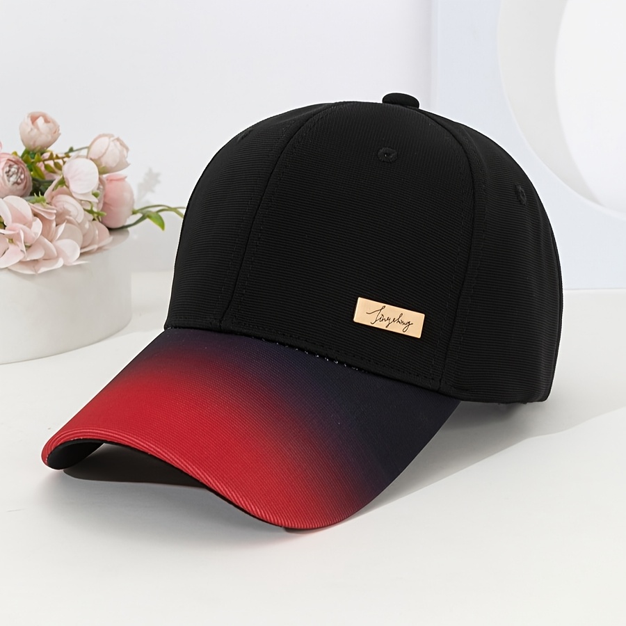 TEMU [Gradient Baseball Cap] Hoge kwaliteit Gradient Baseball Cap | Gemakkelijke en stijlvolle high-end reis hardloop fiets multifunctionele duck