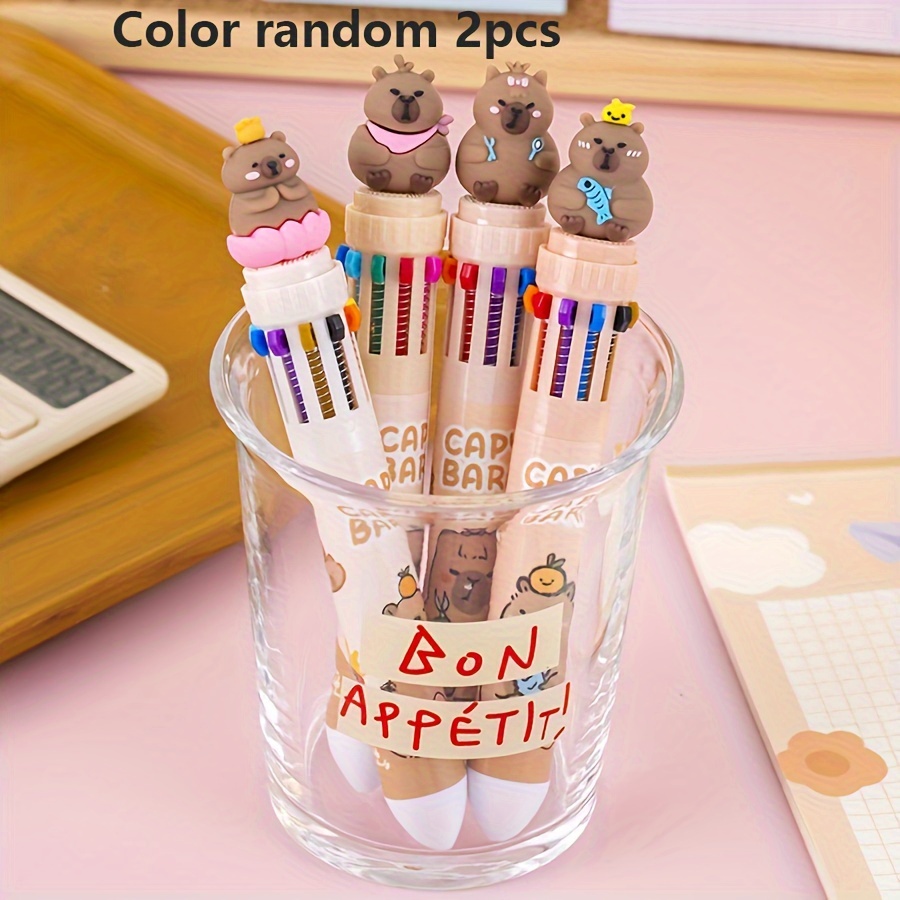 

2pcs -shaped 10- Ballpoint Pens - Adorable, Plastic, School , No , For And , For And Use