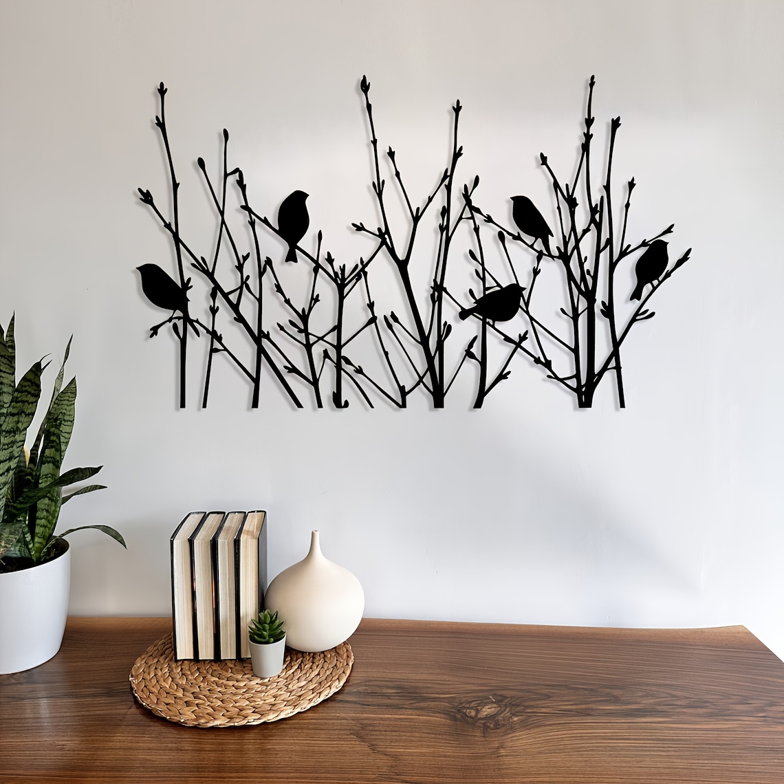 

1pc Rustic Metal Tree With Birds Wall Art, Bird Bushes, Wall Mounted Indoor/outdoor Garden Decor, Perfect Gift For Bird Lovers, Christmas & Easter Home Decoration