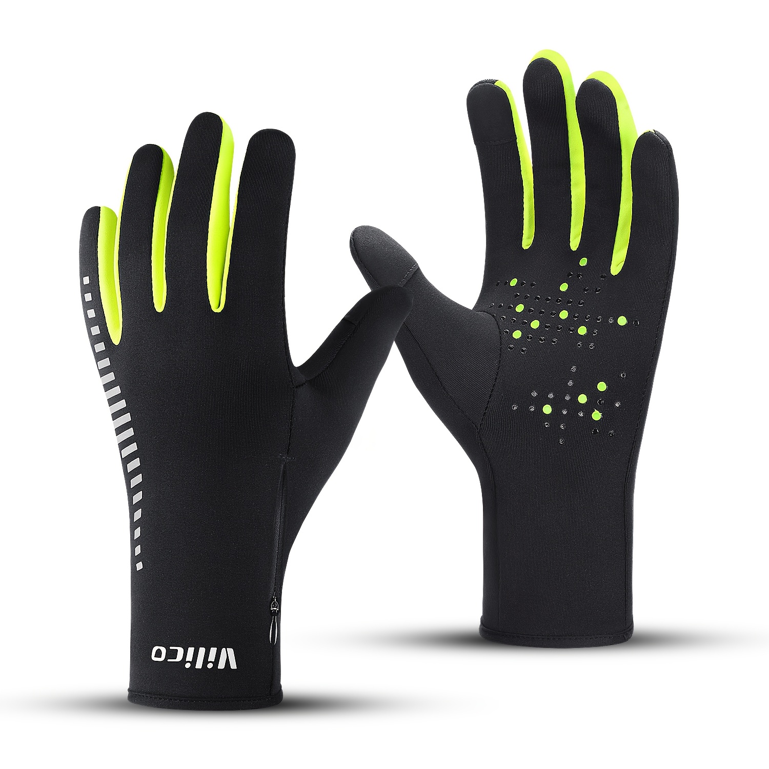 E-shop Ein Paar VILICO Winter Fleece-gefütterte warme Laufhandschuhe mit Tasche auf der Handrückenseite, Outdoor Fahrrad Sport Rutschfeste Touchscreen