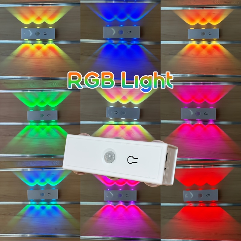 TEMU 1pc Motion Sensor Night Light, Magnetic Wall Light, Detachable Wall-mounted Lighting With Lens, Up And Down , Usb Rechargeable Led Light,