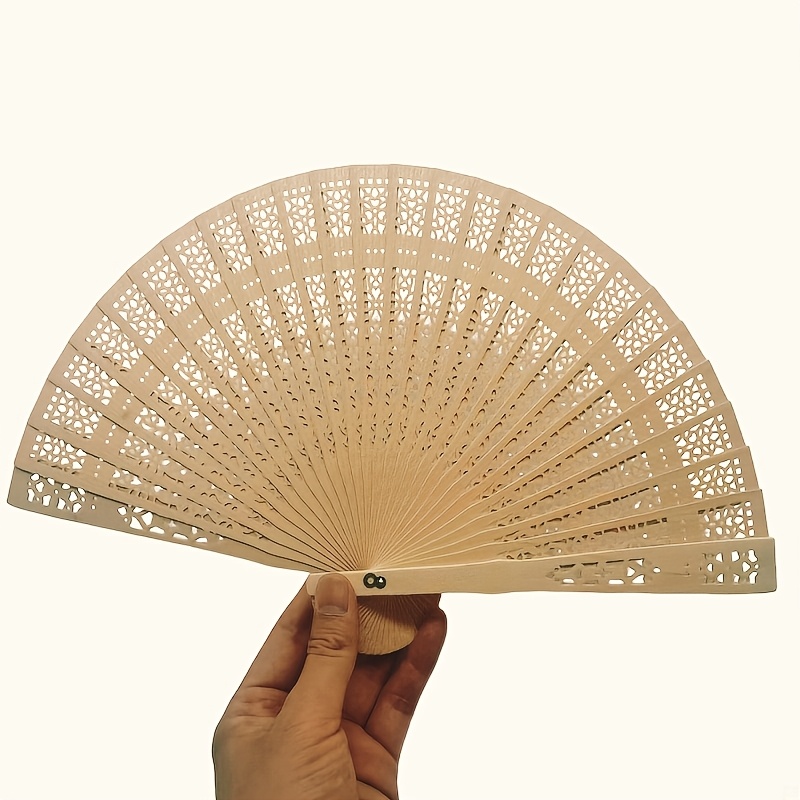 10pcs Pack Wooden Fan Suitable For Weddings, Weddings Fans - Elegant Carved Wood Fans For Bride Accessory, Guest Favor, Wedding Decor, For Fans