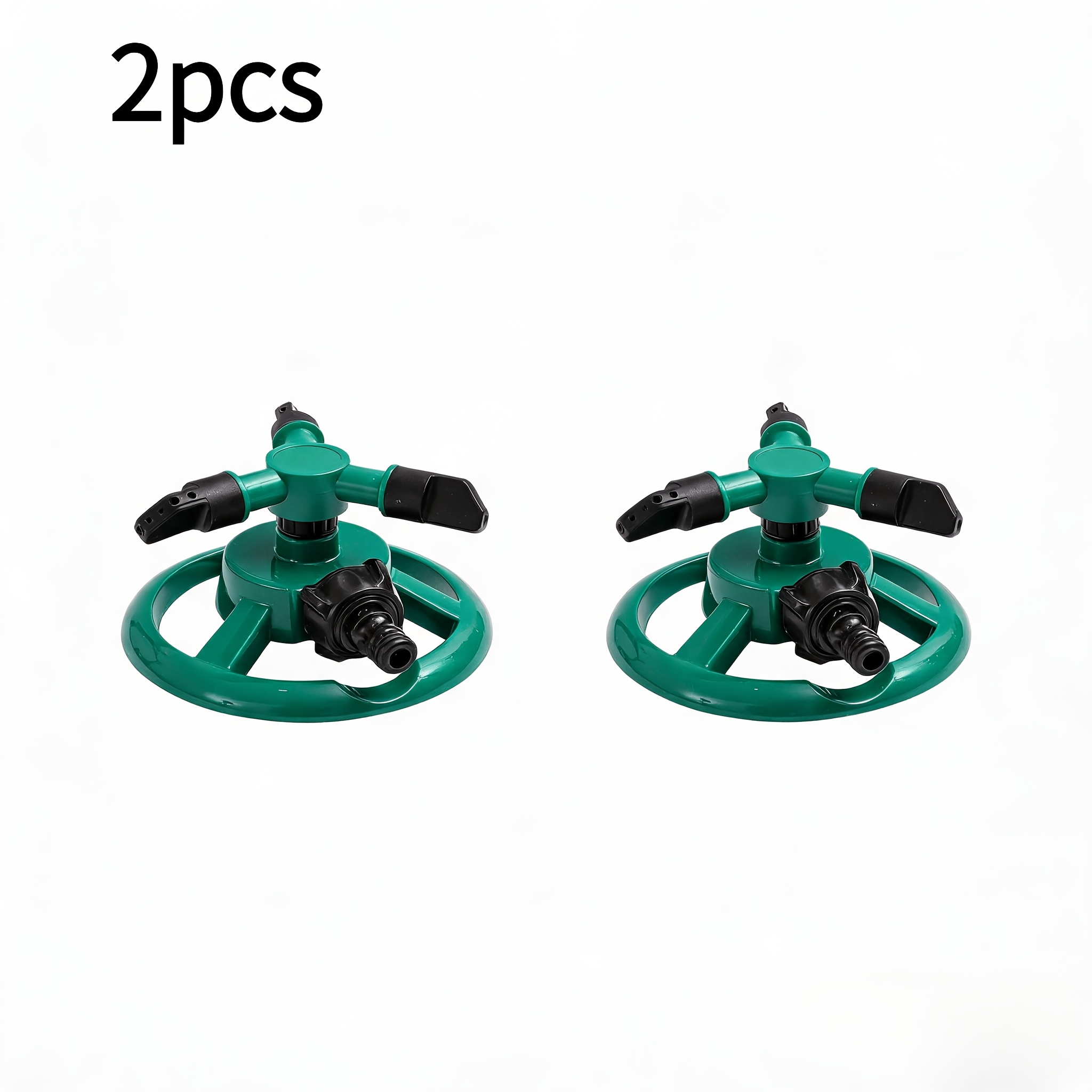 2pcs 360° Rotating Nozzle | Plastic + Brass Connector | Coverage Area: 8.0–15.0 Meters | 3-stage Adjustable Flow Rate | Suitable For Irrigating Lawns, Gardens, Patios, Vegetable Patches, And Soccer