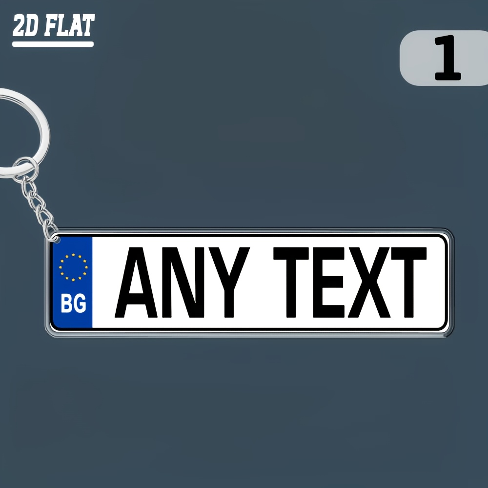 TEMU 2d Flat, 1 Custom Car License Plate Keychain, Personalized Name Keychain, Custom License Plate Keychain, Custom Acrylic License Plate Keychain,