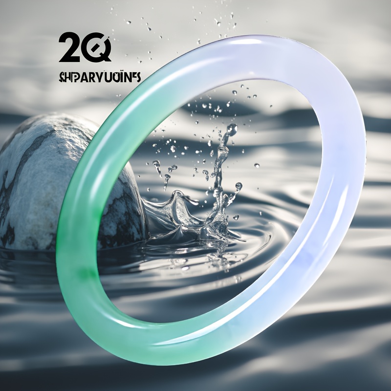 Women's & Men's Natural Stone Round Bangle Bracelet, Elegant Gift
