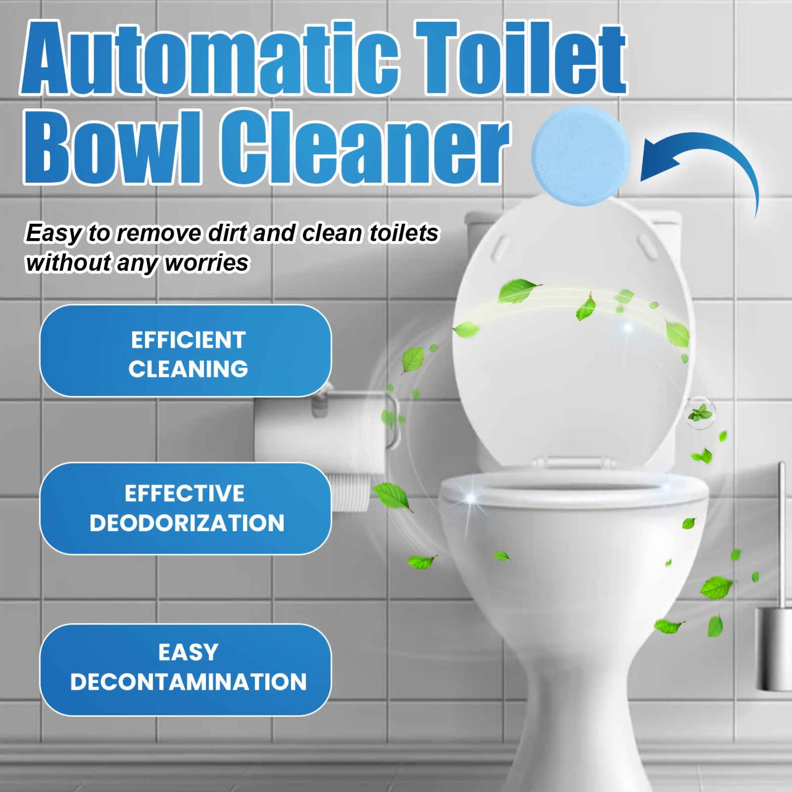 12pcs automatic toilet bowl cleaner toilet cleaning effervescent tablet toilet strong descaling agent toilet deodorant removing yellow stains and odor toilet deep cleaning tablets cleaning supplies cleaning tool details 4