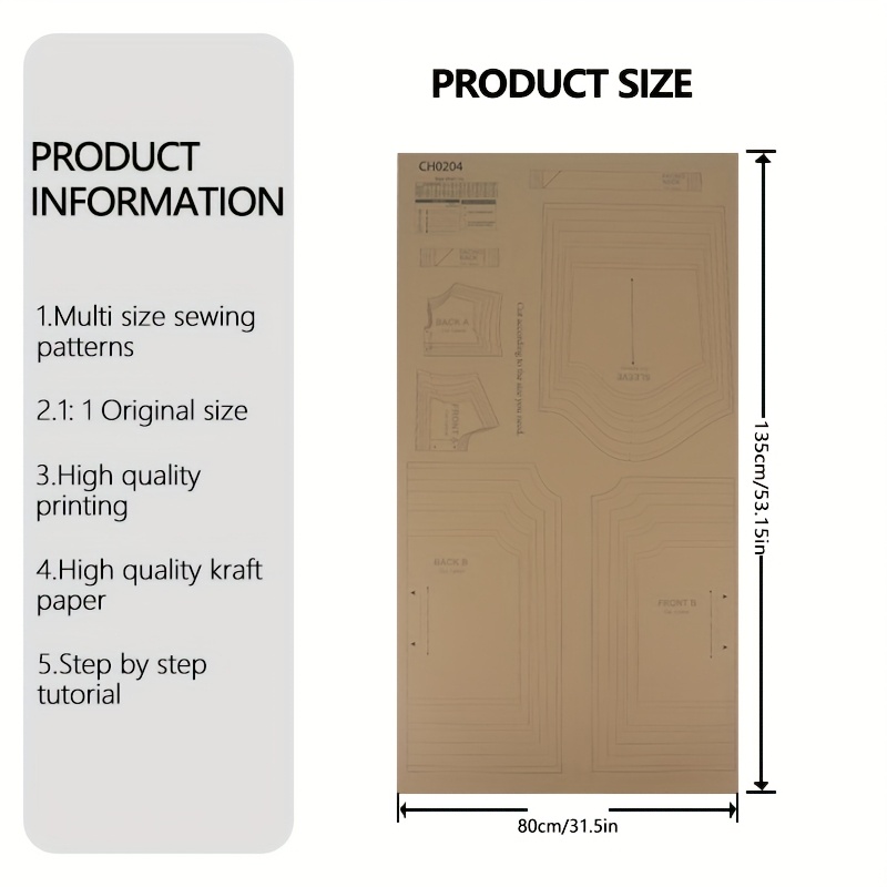 TEMU Dress Size 9 (6m-10y) Sewing Patterns, 1:1 Scale Garment Patterns, Beginner's Sewing Kit, Clothing Prototype Patterns, Perfect Tailoring And